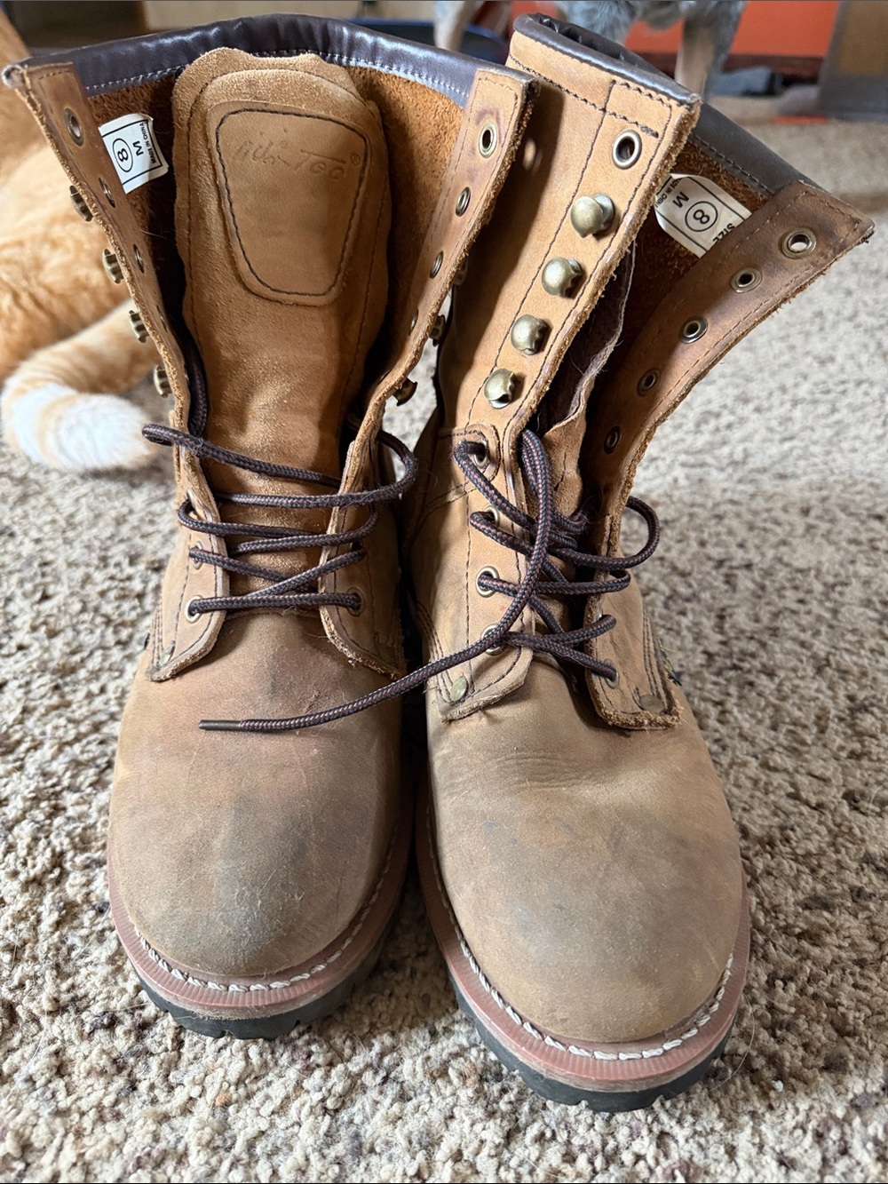 Men's Brown Lace-Up Work Boots
